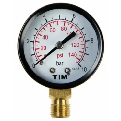 Манометр радиального подключения Dn 50 мм, 1/4" - 10 бар TIM