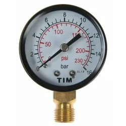 Манометр радиального подключения Dn 50 мм, 1/4" - 16 бар TIM