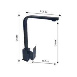 Cмеситель для кухни на гайке (35)   4133-BL Черный